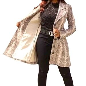 Cabi King cobra snake Print ponte Longline Blazer Coat Women's Size Small‎